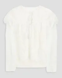 Hayley Menzies Beatrice ruffled macramé lace blouse - White White