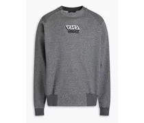 Mélange embroidered cotton-fleece sweatshirt - Gray