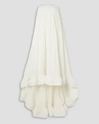 Lanvin Strapless ruffled chiffon gown - White White