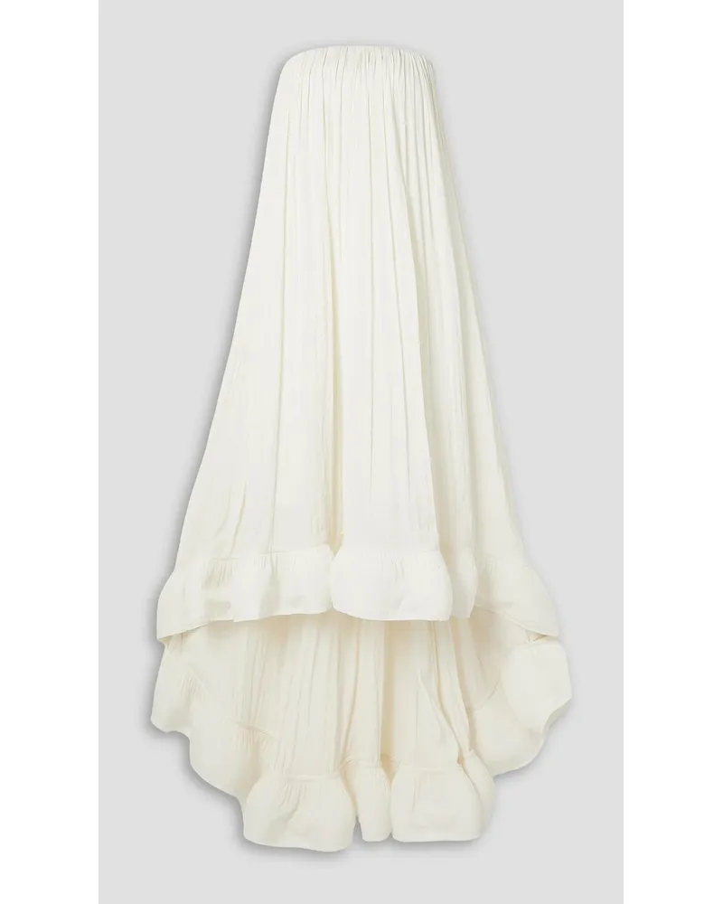 Lanvin Strapless ruffled chiffon gown - White White