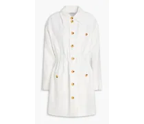 Leianna gathered gauze mini shirt dress - White