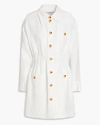 Sandro Gathered gauze mini shirt dress - White White