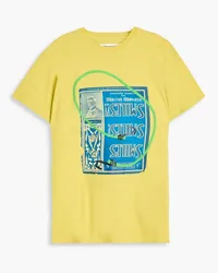 Maison Margiela Printed cotton-jersey T-shirt - Yellow Yellow