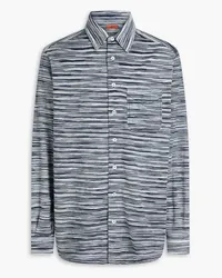 Missoni Space-dyed cotton-jersey shirt - Blue Blue