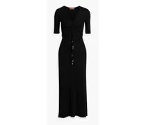 Ruched crepe maxi dress - Black