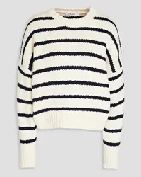 Frame Denim Striped cotton sweater - White White