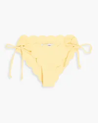 Marysia Mott scalloped seersucker bikini briefs - Yellow Yellow