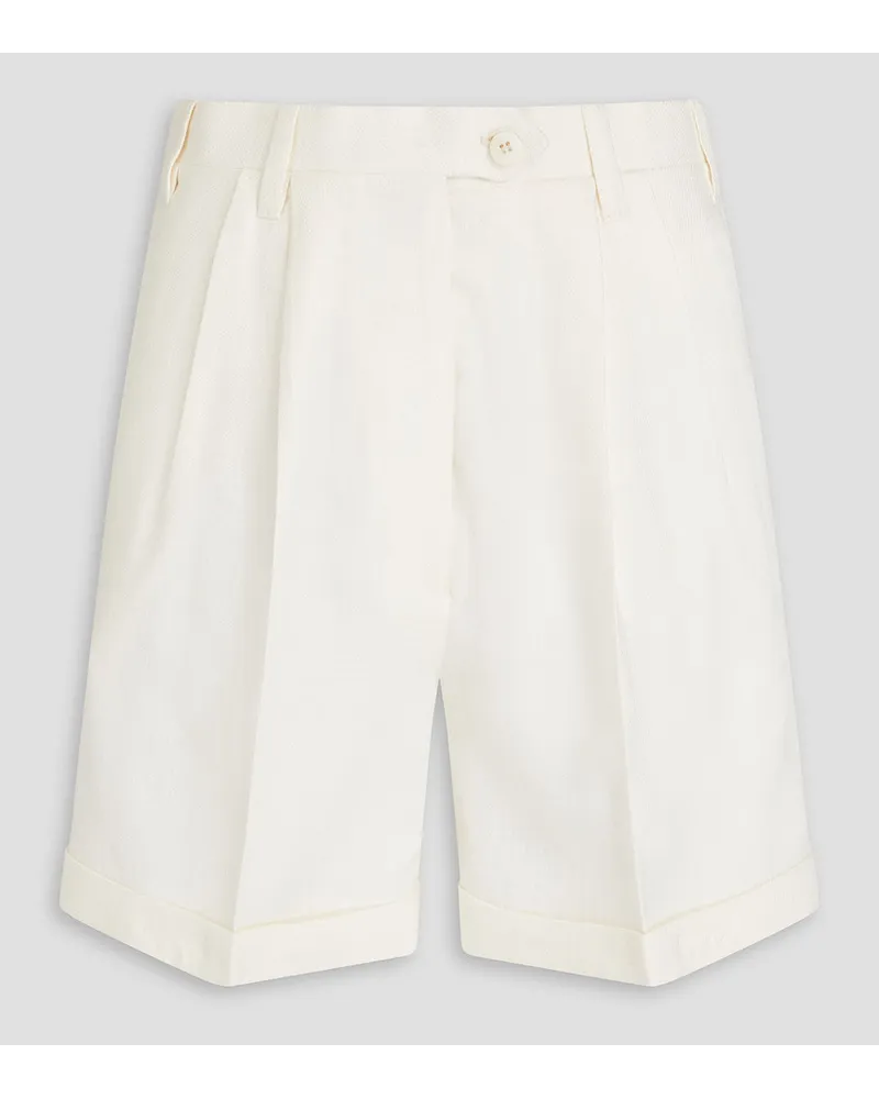 Giuliva Heritage Collection Husband cotton, wool and silk-blend shorts - White White