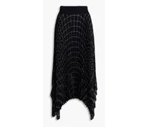 Pleated checked crepe skirt - Black