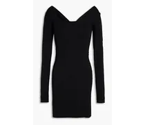 Juno cotton-blend jersey mini dress - Black