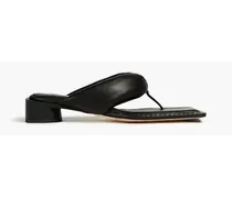 Anais padded leather sandals - Black