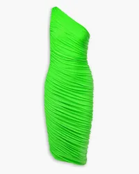 Norma Kamali Diana one-shoulder ruched stretch-jersey dress - Green Green