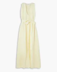 BONDI BORN Marigot belted linen maxi dress - Yellow Yellow