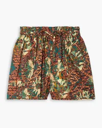 Ulla Johnson Edlyn printed cotton-poplin shorts - Brown Brown