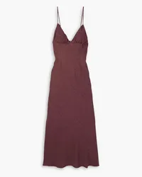 RIXO Palermo satin-jacquard midi dress - Burgundy Burgundy