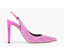 Braquel 105 crystal-embellished suede slingback pumps - Pink