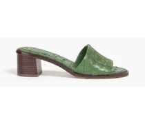 Ines woven leather mules - Green