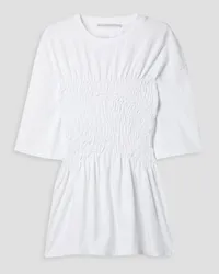 Stella McCartney Shirred cotton-jersey T-shirt - White White