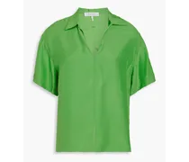 Washed-silk top - Green