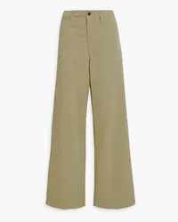 Rag & Bone Cotton-blend twill wide-leg pants - Green Green