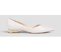 25mm Casati D'Orsay faux pearl-embellished leather flat - White