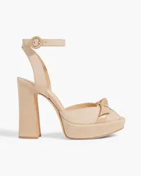 Alexandre Birman Peppita 120 bow-detailed suede platform sandals - Neutral Neutral