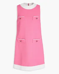 Moschino Two-tone hammered-crepe mini dress - Pink Pink