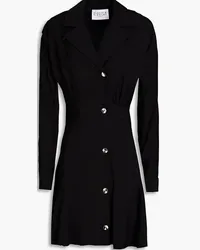 Claudie Pierlot Gathered twill mini shirt dress - Black Black