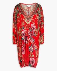 Camilla Crystal-embellished printed jersey mini dress - Red Red