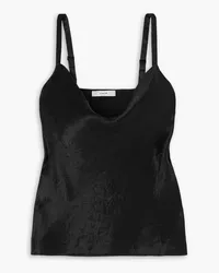 Vince Draped crinkled-satin camisole - Black Black