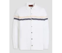 Jacquard-knit overshirt - White