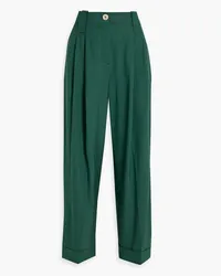 Ganni Woven tapered pants - Green Green