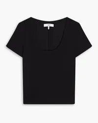 Frame Denim Ribbed modal-blend stretch-jersey T-shirt - Black Black