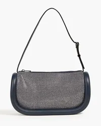 J.W.Anderson Crystal-embellished denim and leather shoulder bag - Blue Blue