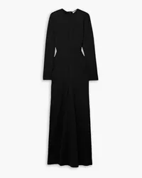 tibi Paneled stretch-ponte maxi dress - Black Black