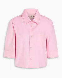 Marni Cropped cotton-poplin shirt - Pink Pink