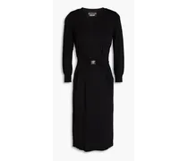Belted knitted dress - Black