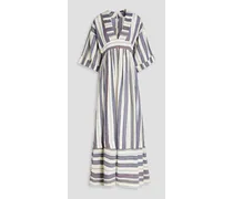 Ferrers striped cotton-blend maxi dress - Blue