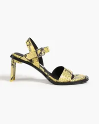 Miista Michelle snake-effect leather sandals - Yellow Yellow