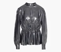 Cordia gathered metallic georgette blouse - Metallic