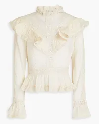 Zimmermann Tropicana pintucked macramé-trimmed cotton blouse - White White