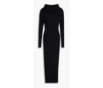 Ribbed-knit midi dress - Black