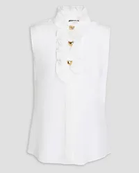 Moschino Ruffled silk top - White White