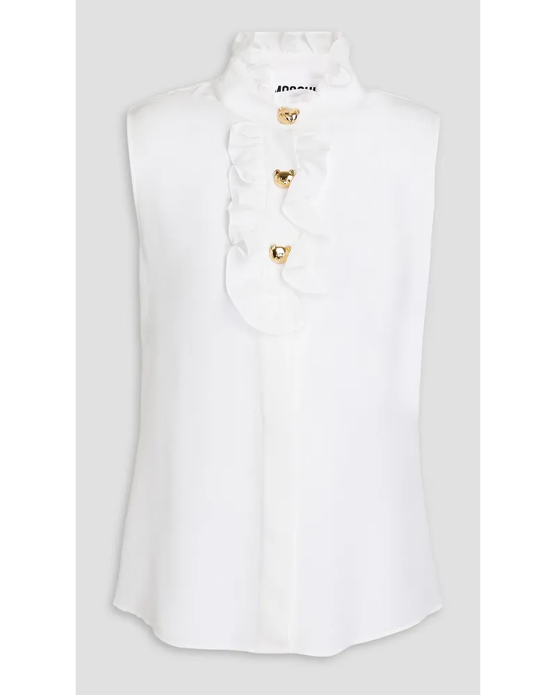 Moschino Ruffled silk top - White White