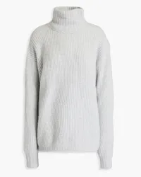 Ganni Ribbed-knit turtleneck sweater - Gray Gray