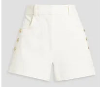 Elliot cotton-blend twill shorts - White