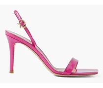 Gianvito Rossi Vernice 85 patent-leather slingback sandals - Pink Pink