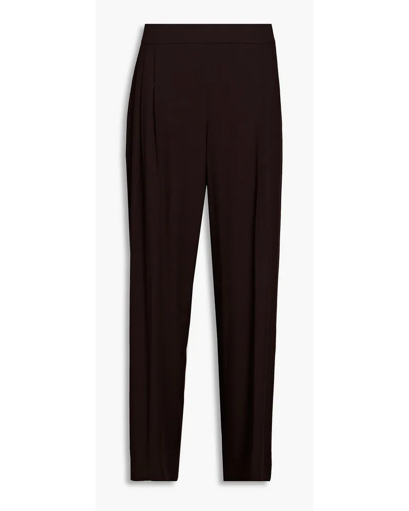 Vince Pleated twill straight-leg pants - Brown Brown