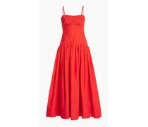 Dolma gathered cotton maxi dress - Red