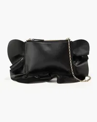 RED Valentino Rock Ruffle leather shoulder bag - Black Black